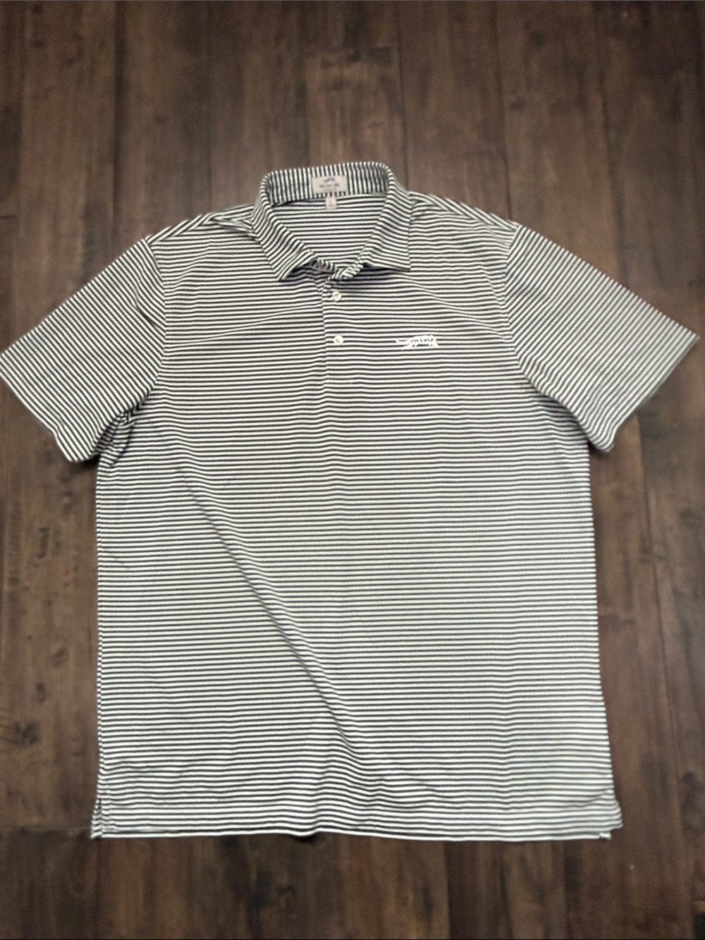 Sun Day Red Green White Stripe Golf Polo Heritage Fit Large